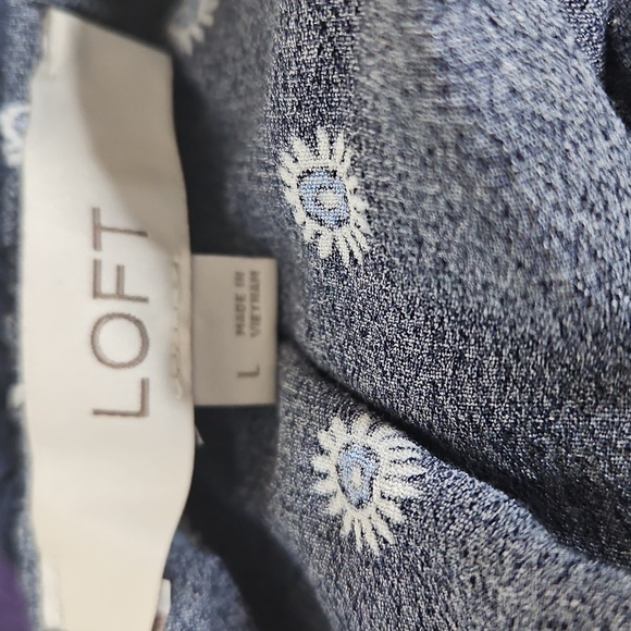 Loft Lot of 2 Tops Size Large Navy/White/Black - Picture 6 of 12